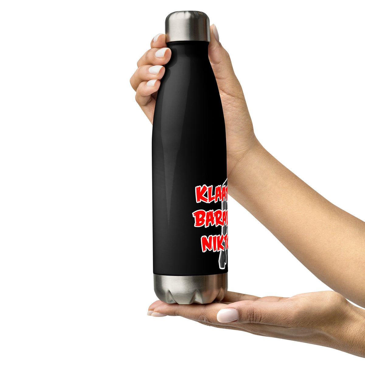 Gort Klaatu Barada Nikto Stainless Steel Water Bottle Blackstone