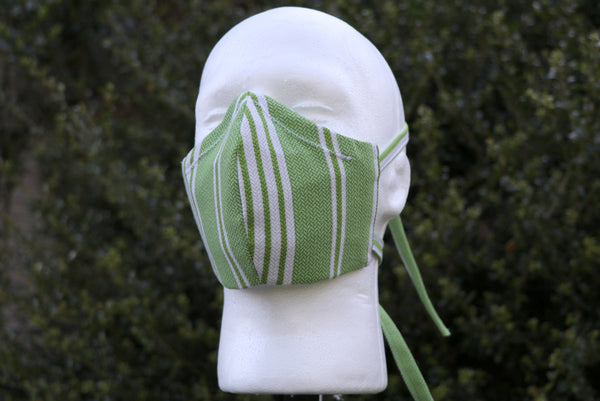 Moss Green Stripes Face Mask