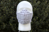 Grey Plaid Face Mask